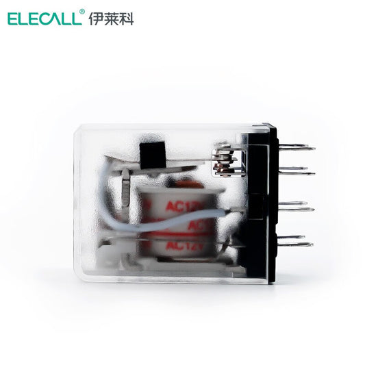 ELECALL HH52P small intermediate relay AC two open and two closed with light without base electromagnetic relay set 8 feet MY2NJ AC12V