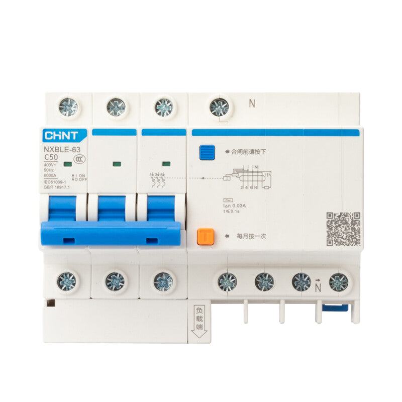 Chint NXBLE-63 3P+N 50A Leakage Protection Circuit Breaker