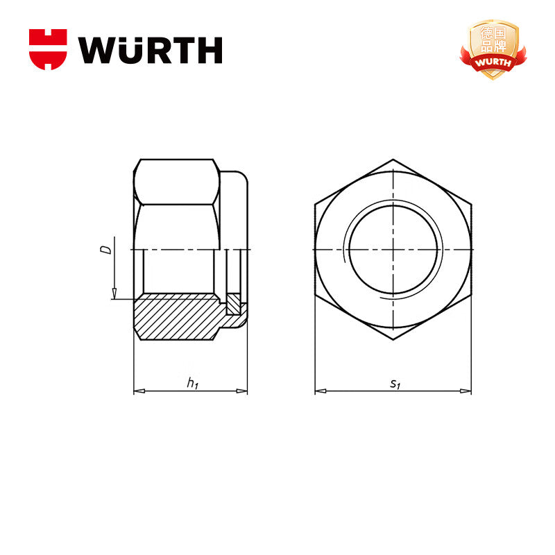 Hexagonal head nylon locknut - DIN982-8-WS13-(A2K)-M8