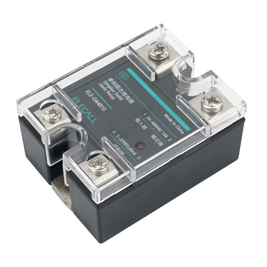 ELECALL three-phase SSR small solid-state relay 24V single-phase solid-state voltage regulator DC controlled AC 220V DC controlled AC ELE-DA4810 single phase
