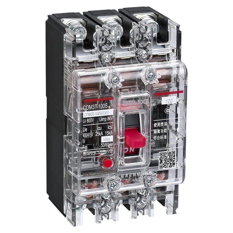 Delixi CDM3T-100S/3300 100A Transparent Circuit Breaker