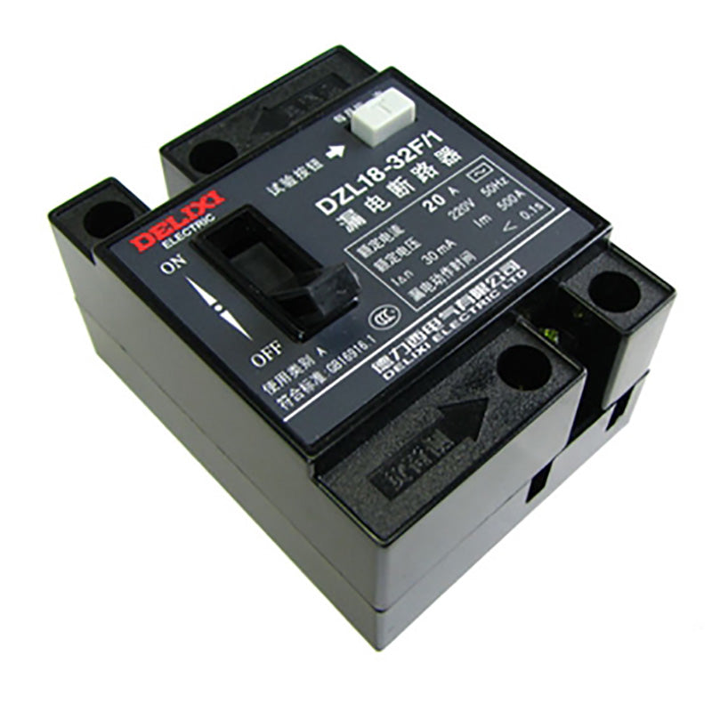 DELIXI ELECTRIC leakage protection plastic case circuit breaker air switch DZL18-32F/1 32 A single button ordinary; DZL1832F32B1
