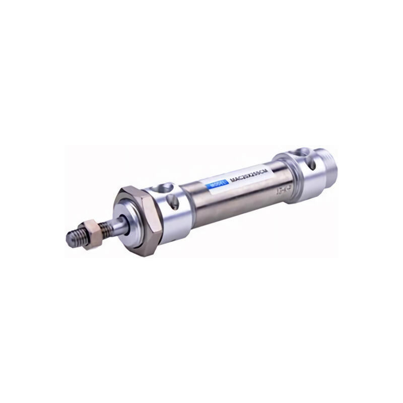 AirTAC stainless steel mini cylinder, double acting, adjustable air cushion, with magnetic ring; MAC20X175SCM