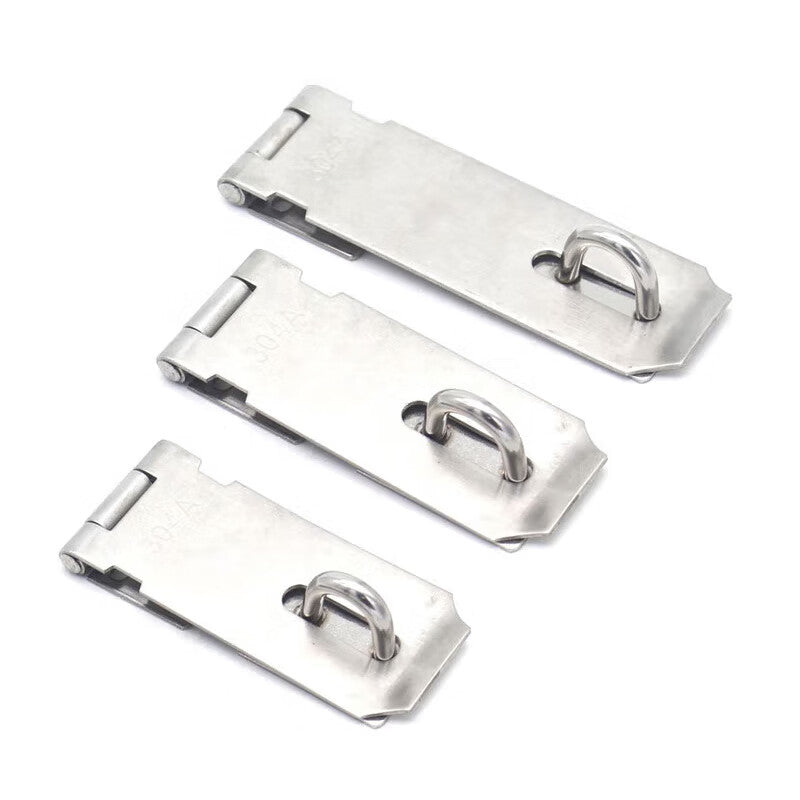 Jingu Lao KCx-21 Stainless Steel Hook Padlock Pin Lock Door Lug Thickened Lock Thief Door Buckle (with screws) 3-inch Buckle 2