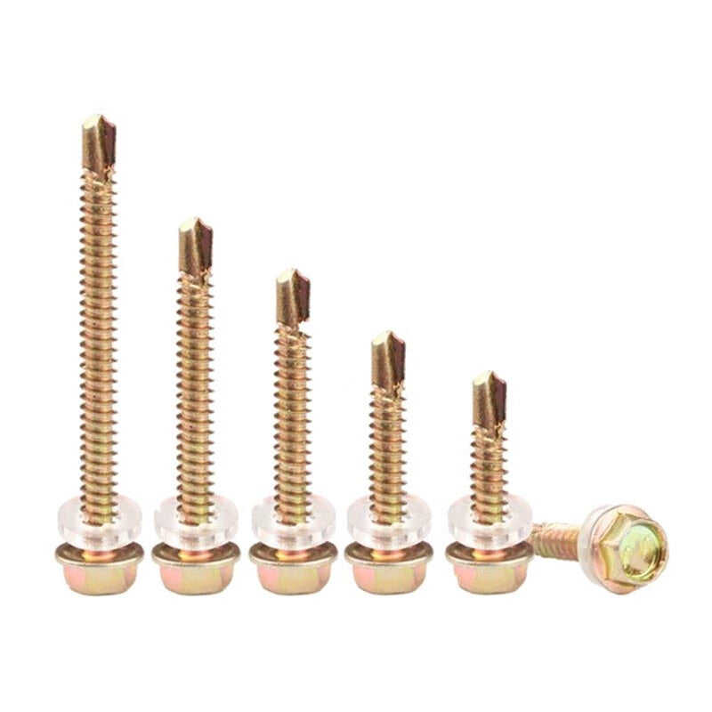 Kyoshi self-drilling screws, zinc-coated hexagonal self-tapping screws, zinc-coated dovetail screws, M4.8*30, 100 pieces/pack