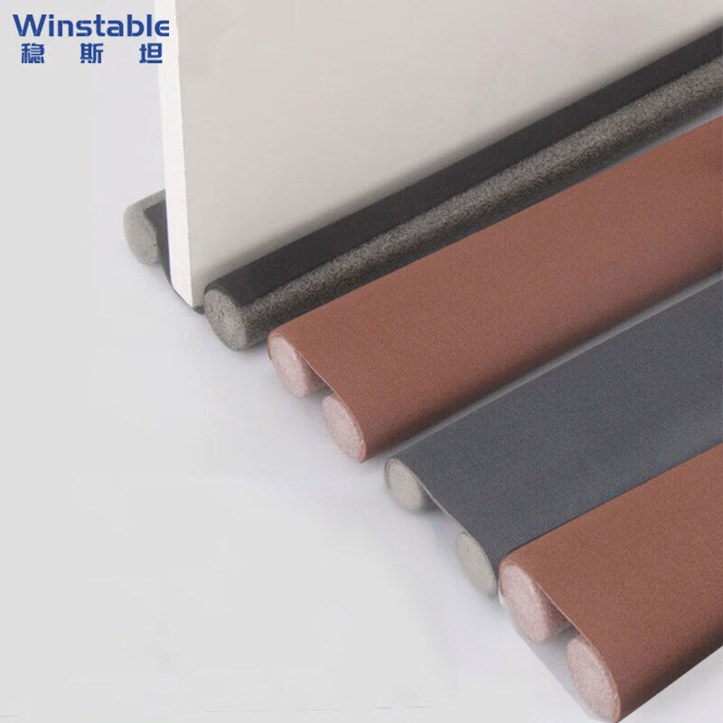 Winstan WY0125 Door Bottom Sealing Strip, Windproof Strip, Sound Insulation Strip, Dustproof Strip, Foam Strip, 95cm Leather Version, Black