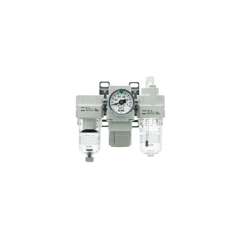 SMC air combination components, air filter + pressure reducing valve + oil mist collector; AC40-04DG-VA