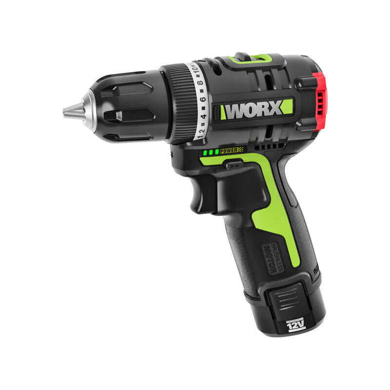 WU130X 10mm 12V Lithium Brushless Dual Speed Drill Ratchet Chuck (2.0Ah, Dual Battery, 1.5A);