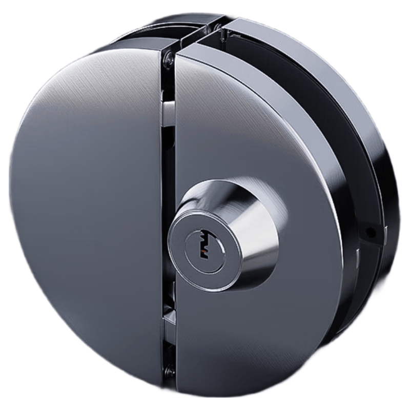 Gongbaili Double-Opening Glass Door Lock, 304 Stainless Steel Security Door Lock, Entrance Door/Office Glass Door Lock, No Drilling Required, 801 Key Lock