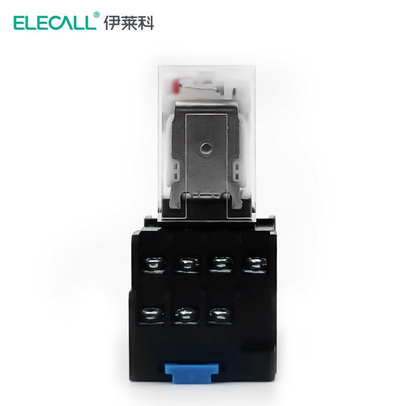 ELECALL HH54P small intermediate relay AC four open four closed with light and base electromagnetic relay set 14 feet MY4NJ AC220V