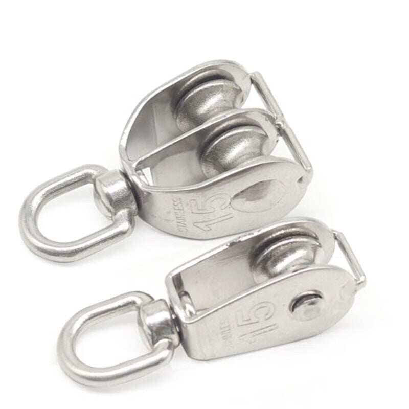 Jingu Lao 304 Stainless Steel Pulley, Hook Wire Pulley, Pull Rope Small Pulley, Lifting Fixed Pulley, Lifting Ring Single Pulley M75 (Single)