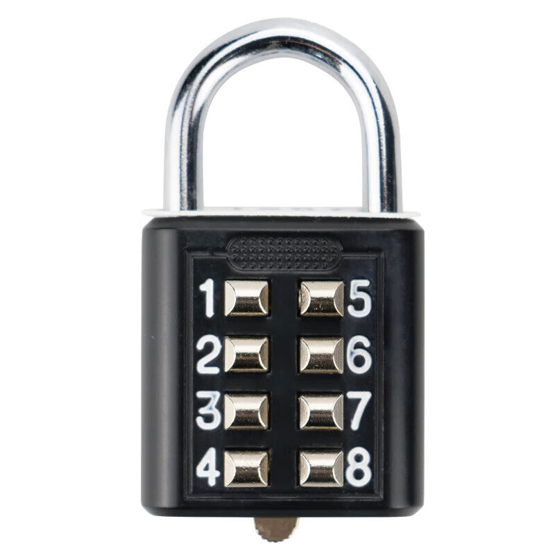 Bingyu 8-digit numeric keypad anti-theft padlock, gym locker/toolbox padlock, black, BH-698