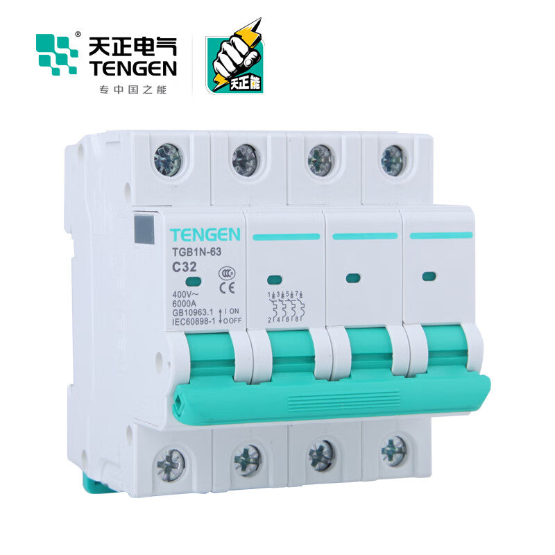 Tianzheng Electric Air Switch TGB1N 4P C 32A 6KA 335012800782 Miniature Circuit Breaker