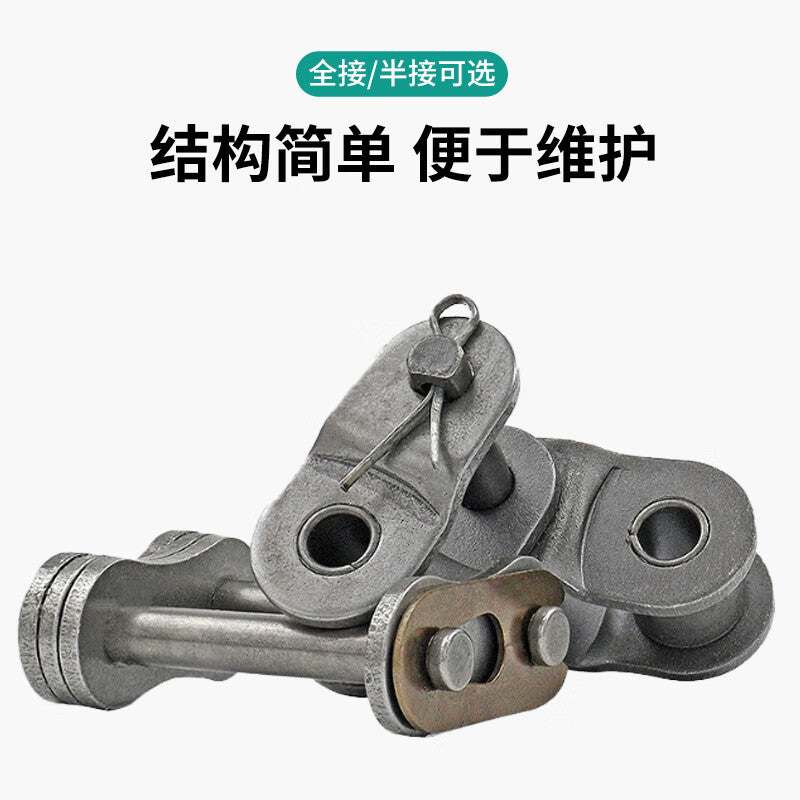 Deqi Industrial Grade Chain Connector, Single/Double Row Full/Half Connection, Chain Link/Link Connector, 1.5 inch Double Row Full Connection 24A-2 (1 piece)