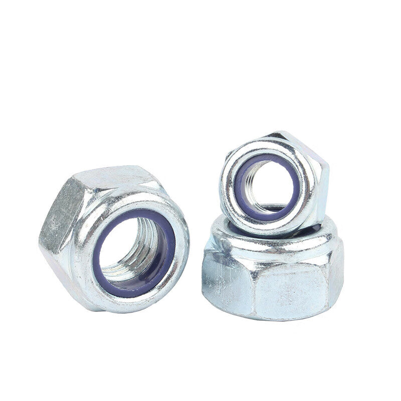 Jinpeiqi 8.8 grade galvanized anti-loosening nuts, galvanized self-locking nuts with nylon rubber rings, M6, all for one price. Nylon anti-loosening nuts.