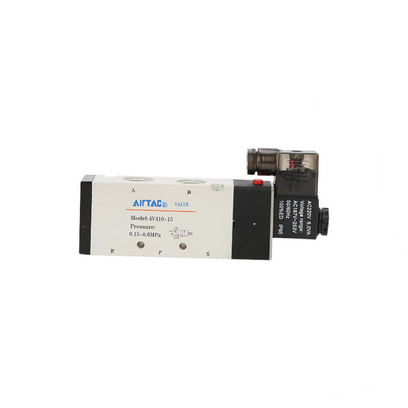 AirTAC internal pilot solenoid valve, 2-position 5-way, single solenoid, DIN socket; 4V41015A