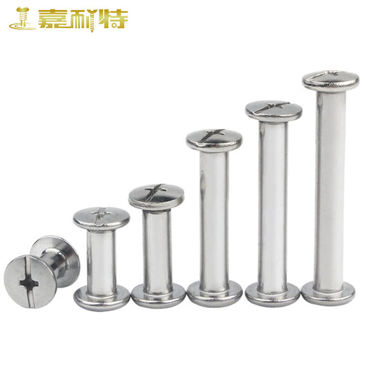 Jianite 304 Stainless Steel Flat Head M3*15-Outer Diameter 4 (10 sets) M3*15-Outer Diameter 4-Rivets for Ledgers, Photo Albums, and Recipes