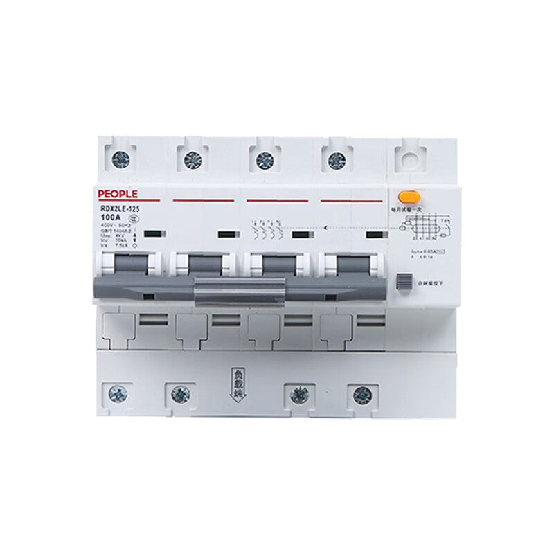 PEOPLE RDX2LE-125 3P+N Leakage Circuit Breaker, 125A Protection