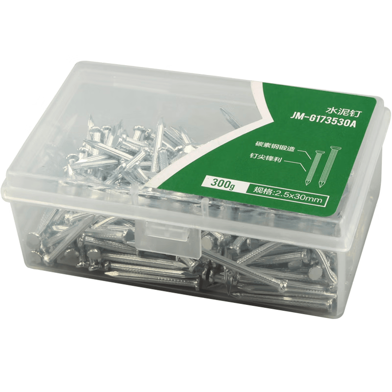 Jimmy Home JM-G173530A Cement Nails, Household Steel Nails, 2.5*30mm, 300g, Minimum order of two pieces.
