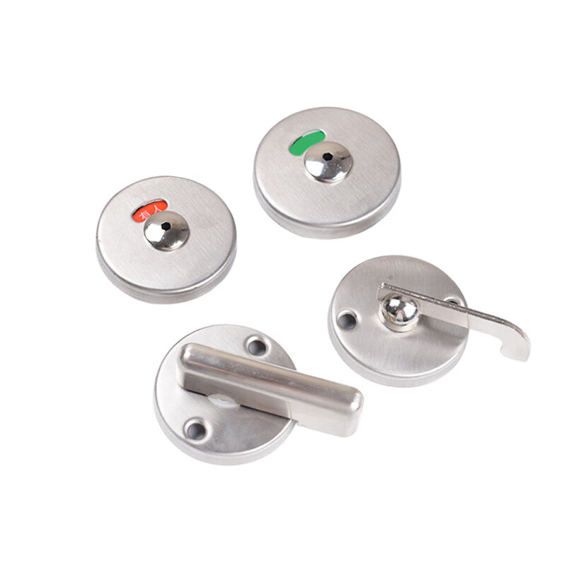 Deqi Folding Door Lock, Round Occupancy Indicator Lock, Toilet Lock, Partition Accessories, Stainless Steel Folding Door Lock, Model A 201