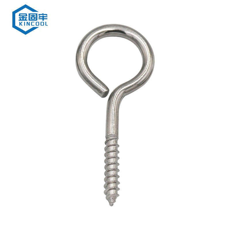 Jingu Lao KC-18 304 Stainless Steel Eye Bolt Self-Tapping Screws, Eyelet Hooks, Hand-Tightening Screws, M3 (20 pieces)