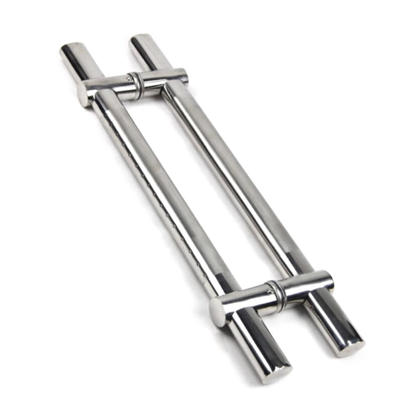 Deqi Flat Stainless Steel Handle, Thickened Large Handle with Drill Points, Adjustable Hole Spacing for Hotel Wooden Doors, 1200mm*900 Holes