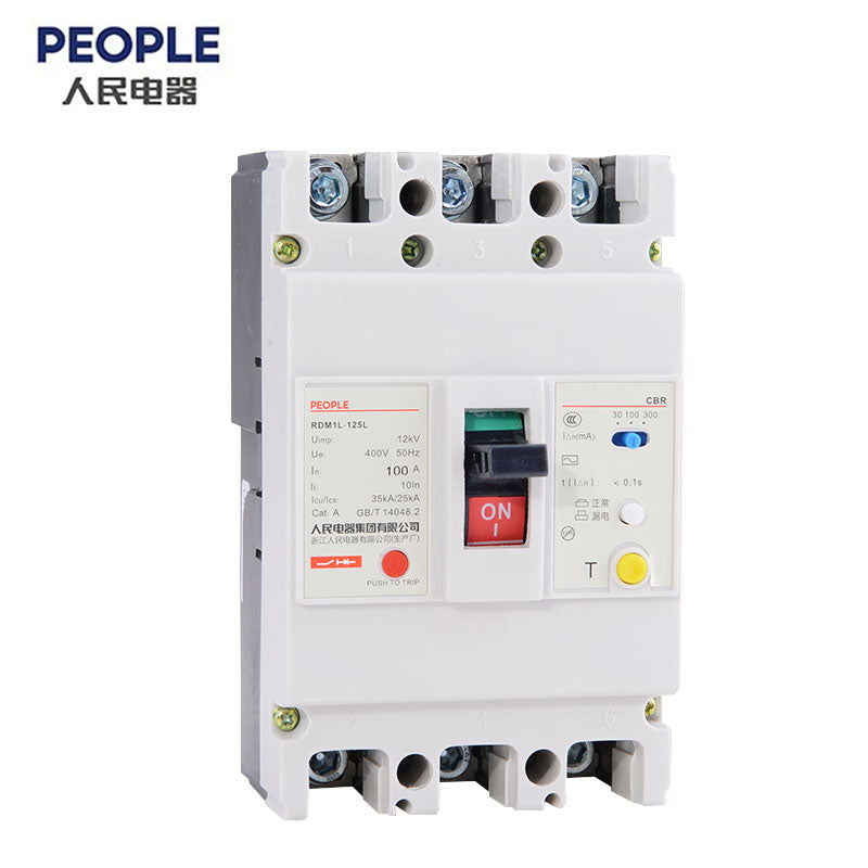 People's Electric RDM1L Series Leakage Circuit Breaker 125A Switch