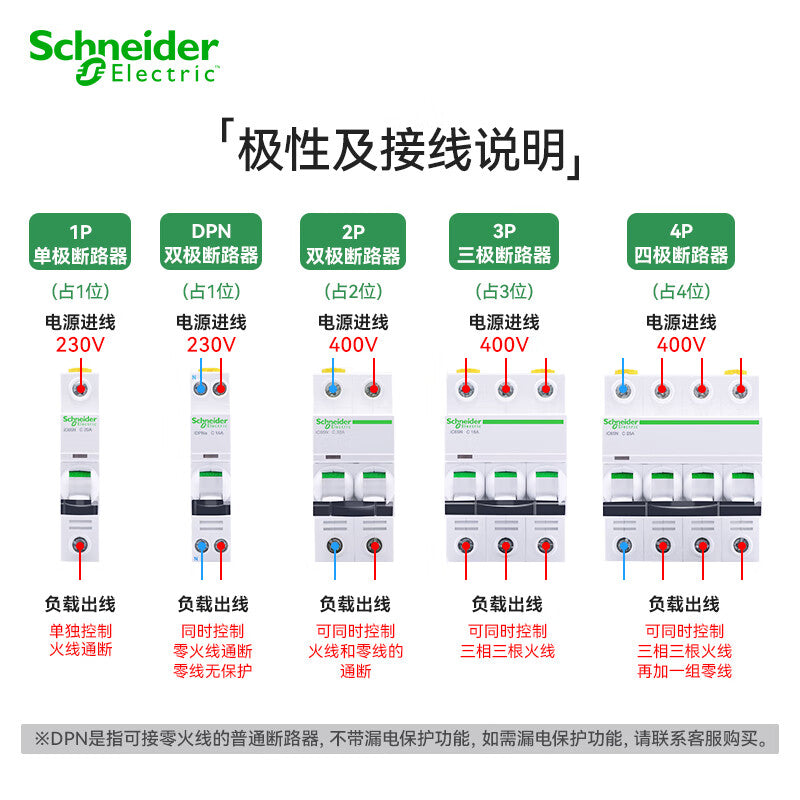 Schneider Electric air switch micro-breaker iC65N 1PD20A single-pole circuit breaker short circuit overload protection air switch A9F19132