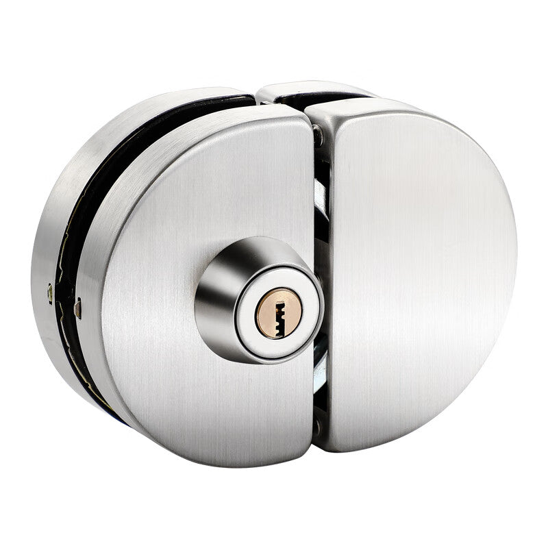 Basic glass door lock, sliding glass lock, double door, no drilling required, stainless steel shop central lock, double door lock.