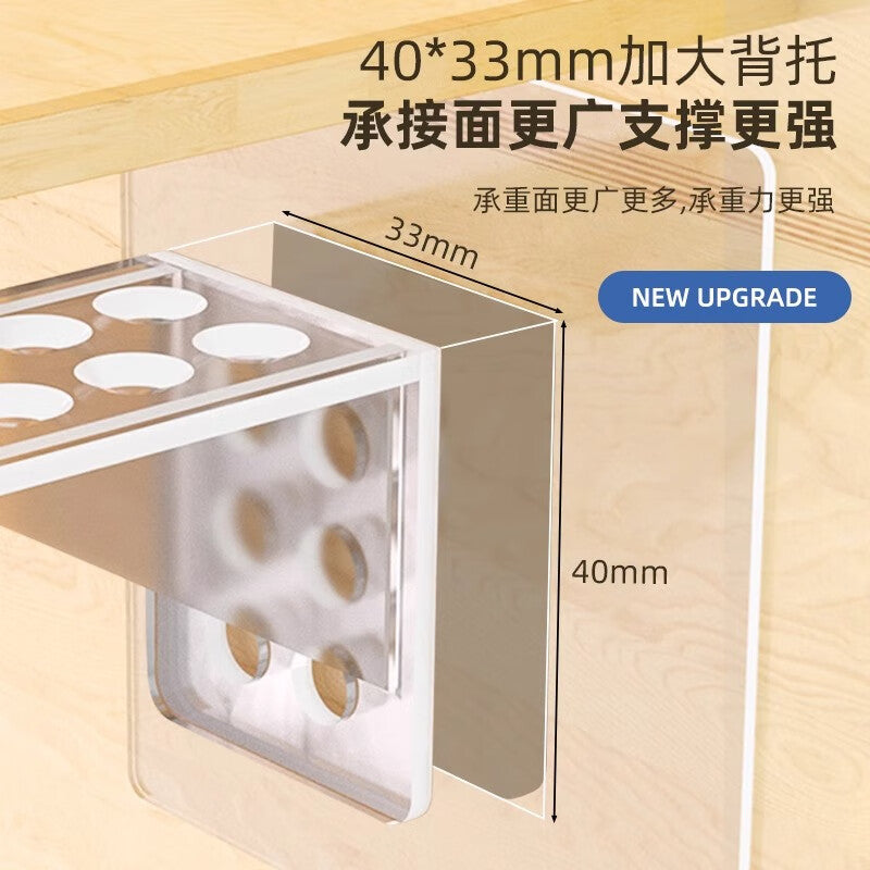 Junwen Shelf Support (8 units), No-drill shelf support, nail-free clip-on cabinet tiered triangular bracket.