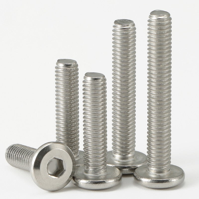 Bairuit 304 Stainless Steel Flat Head Chamfered Socket Head Screws, Flat Round Head Beveled Bolts, Large Countersunk Head Screws M4*25 [10pcs]