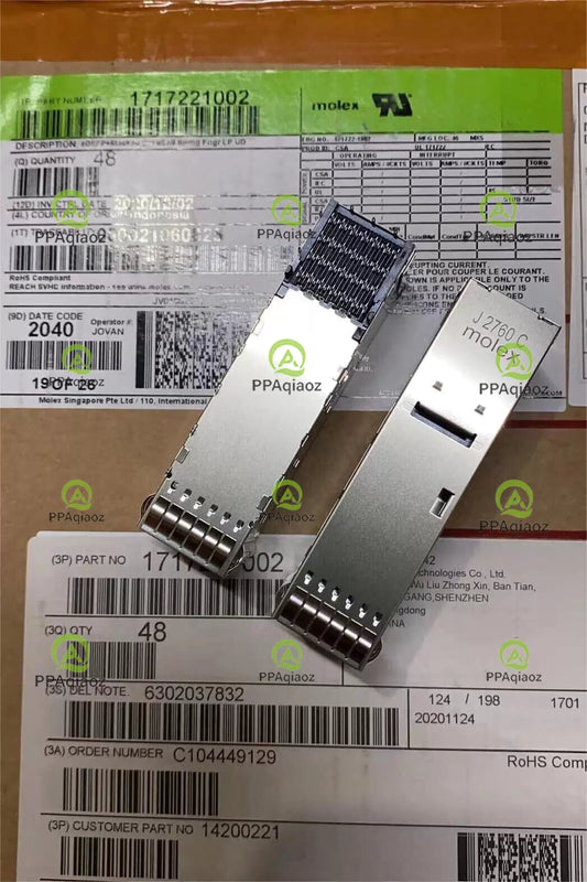 1PCS MOLEX 1717221002 CONN ZQSFP+ RCPT CAGE 2X1 76P RA [1]