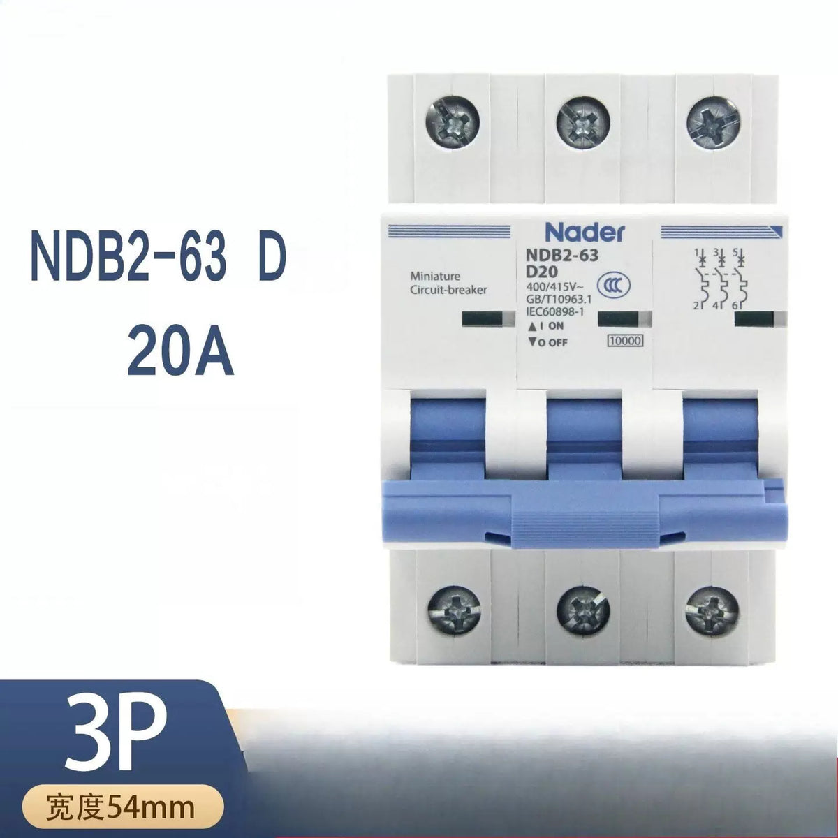 1PCS  FIT FOR Nader circuit breaker air switch NDB2-63 D20/3P [1]