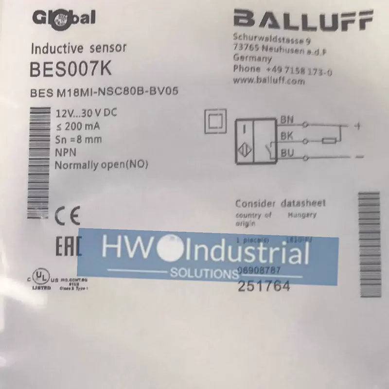 1PC BALLUFF BES007K Inductive Proximity Switch BES M18MI-NSC80B-BV05 [2]