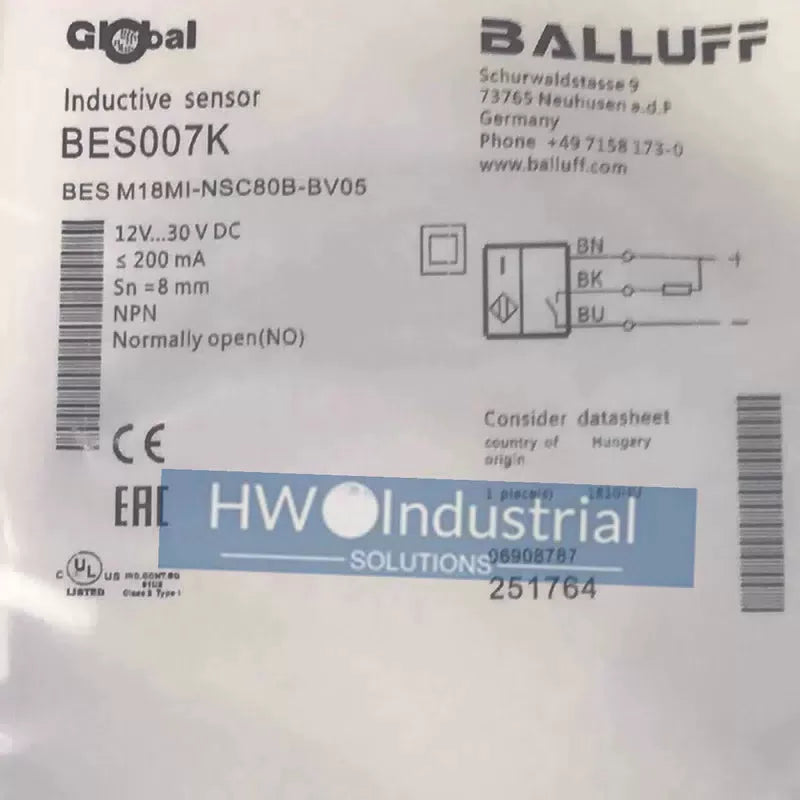1PC BALLUFF BES007K Inductive Proximity Switch BES M18MI-NSC80B-BV05 [3]