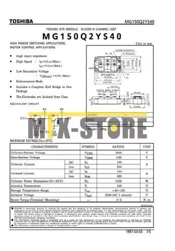 1PC Module TOSHIBA MG150Q2YS40 Quality Assurance [1]