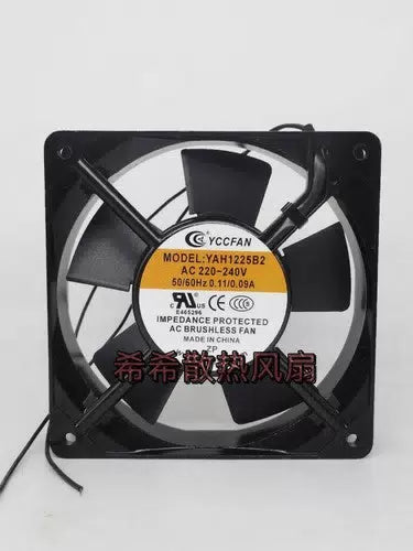 1 PCS YCCFAN Fan YAH1225B2 AC220V 0.11/0.09A 12cm 12025 2 wire cooling fan [1]