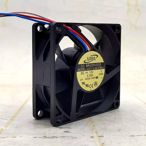 1 pcs ADDA Fan AD0712UB-A7BGL DC12V 0.30A 7025 7 cm 4 wire cooling fan [3]