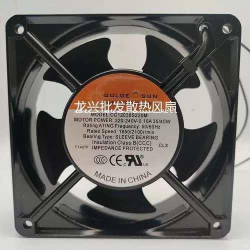 1 pcs GOLDENSUN Fan CC12038S220M AC220V 0.16A 12038 12cm 2 wire cabinet fan [1]