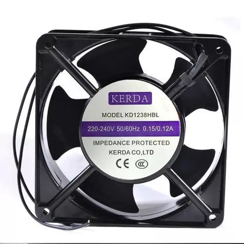 1 pcs KERDA Fan KD1238HBL AC 220V 0.15A/0.12A 12CM 12038 2 wire Cabinet fan [1]