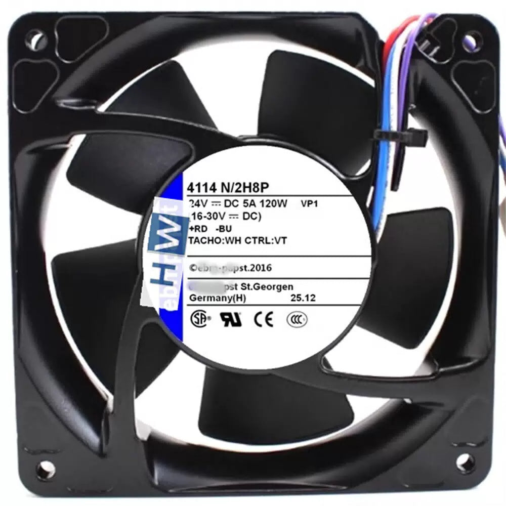 1/piece 4114N/2H8P 4114 N/2H8P 24V 5A 120W 4-wire Temperature Control Fan [5]