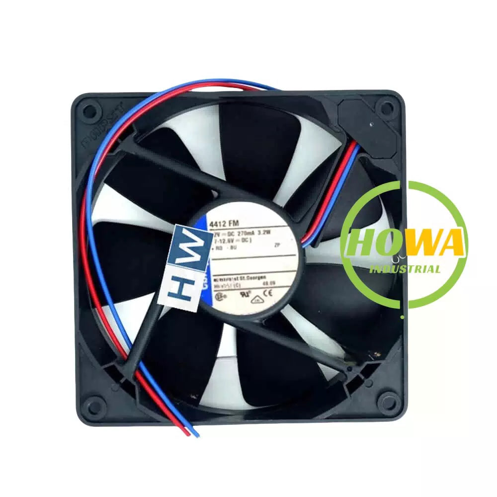 1/piece 4412FM 2-wire 12V 270mA 3.2W 12CM 12025 Server Axial Cooling Fan [1]