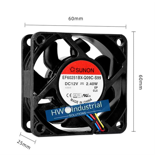 1/piece SUNON EF60251BX-Q09C-S99 Double Ball 6CM 12V 2.40W Chassis PWM Speed Fan [1]