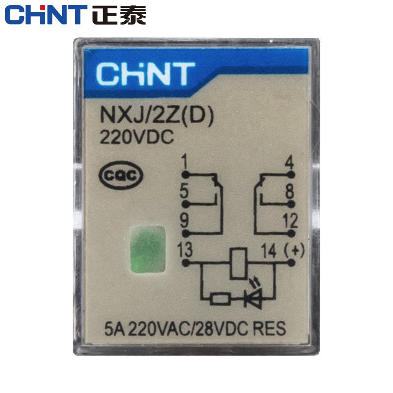 Chint (CHNT) NXJ/2Z-D-220VAC-CBS small intermediate electromagnetic relay plug-in type (base photographed separately)