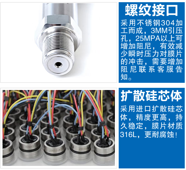 USAMR High-Precision Constant Pressure Water Supply Sensor, Diffused Silicon Pressure Transmitter, 4-20mA Pneumatic/Hydraulic, 1.6MPA Digital Display