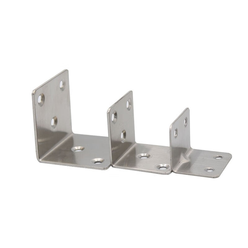 Bingyu Thickened Stainless Steel L-Shaped Angle Bracket Connector with Screws, Straight Edge, 6 Holes, 30*38*1.2mm Thick (10 pieces/pack) BYT-492