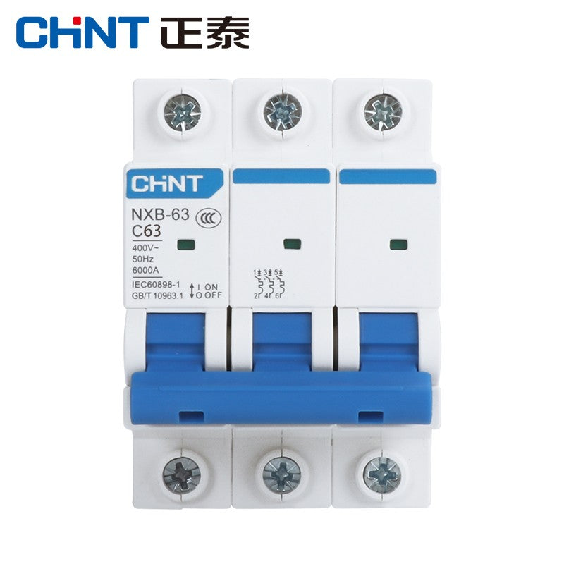 Chint (CHNT) NXB-63-3P-C63 Industrial circuit breaker air switch overload air switch DZ47 upgraded small circuit breaker 63A 3P