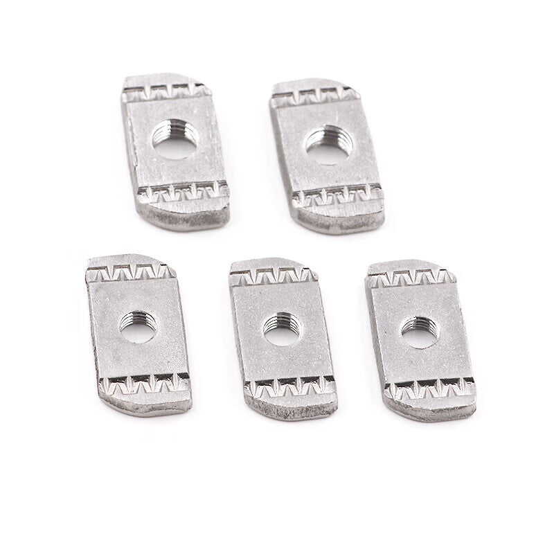 Taiyouyuan 304 Stainless Steel Spring Nut Block, Plastic Wing Nut Press Block, Diamond/Rectangular Single Nut Block + Plastic Wing M6*6 [10 Pieces]