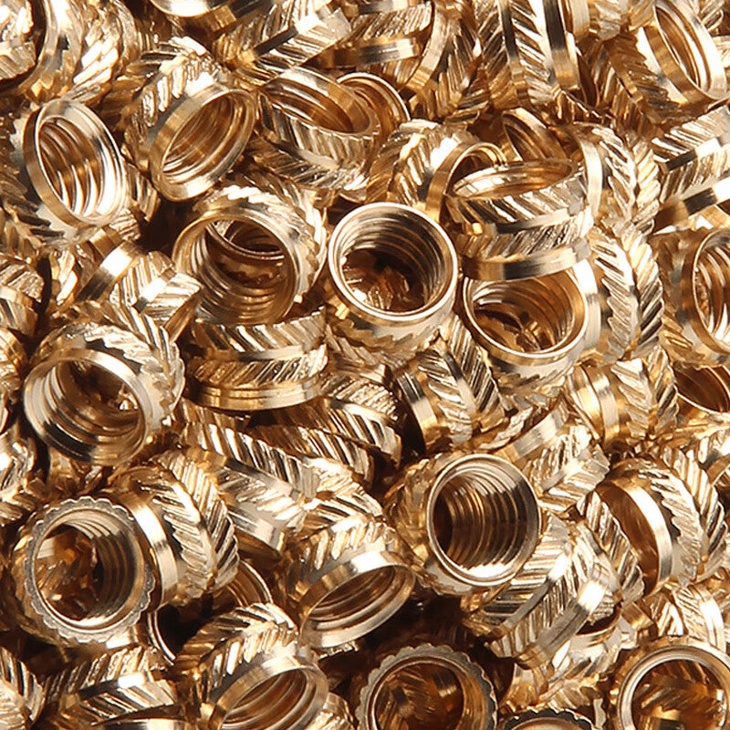 Deqi Injection Molded Hot Melt Copper Nuts, Embedded Copper Inserts, Knurled and Embossed Hot Pressed Helical Knot Nuts, M2*3*3.2 (50 pieces)