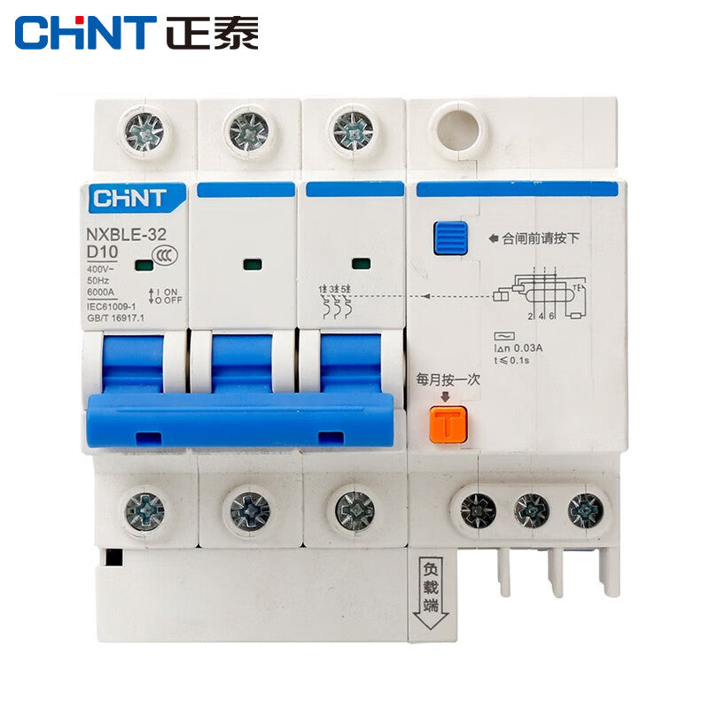 Chint NXBLE-32 3P 10A 30mA 6kA Leakage Circuit Breaker Switch
